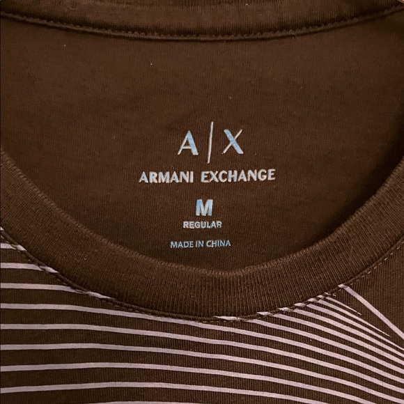 Armani Exchange Navy and Cyan Wave Tee medium - Picture 4 of 5